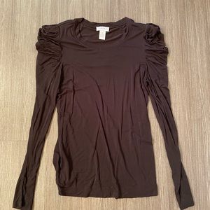 Carmen Marc Valvo Black Ballon Sleeve long sleeve top M